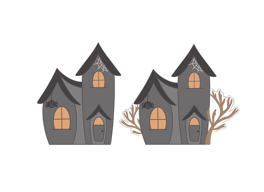 Haunted House with or without Spooky Trees Cookie Cutter