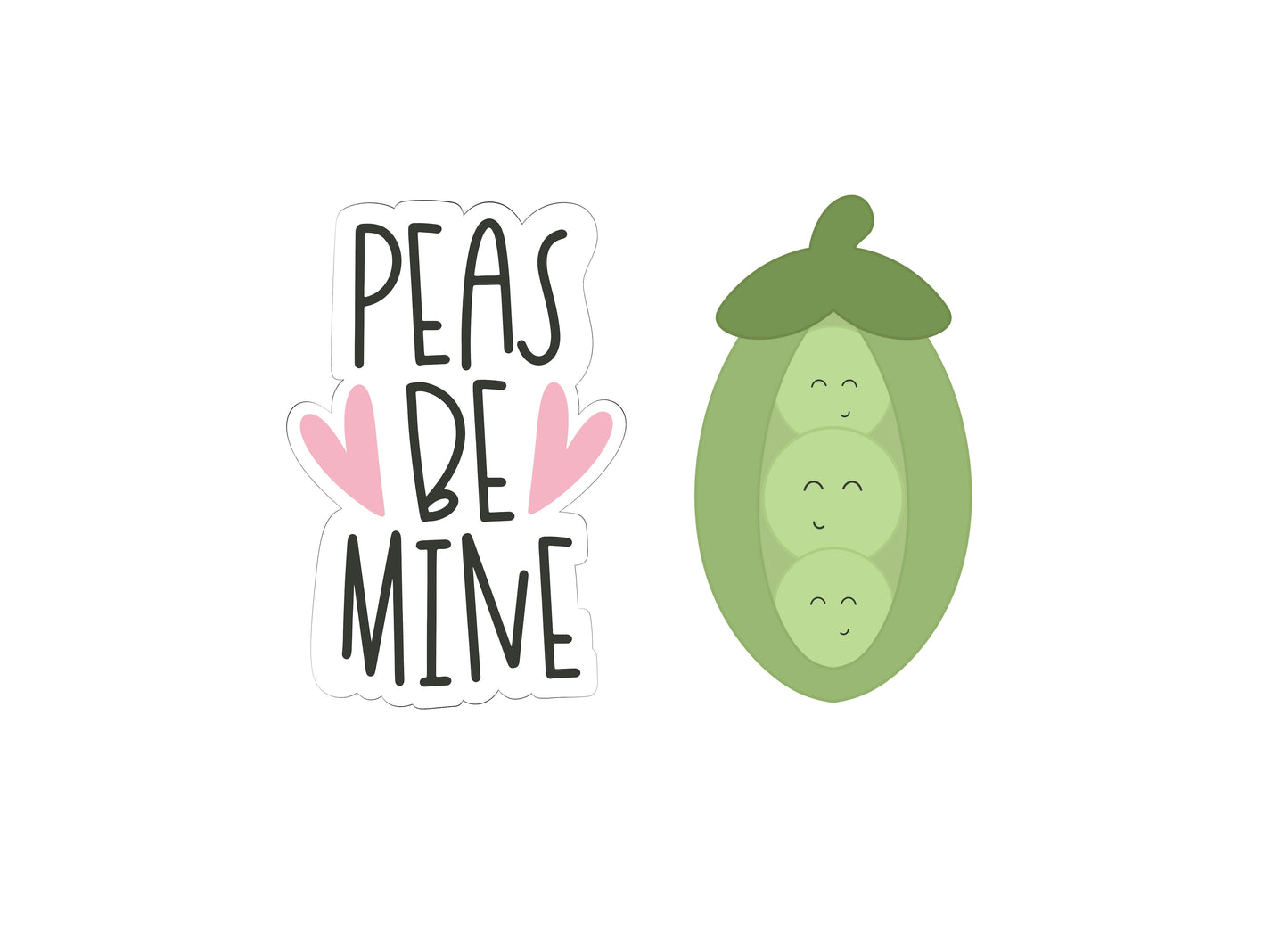 Peas Be Mine Valentine's Set Cookie Cutters