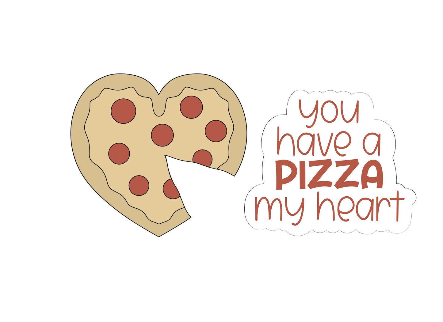 You Have A Pizza My Heart Valentine's Set Cookie Cutters