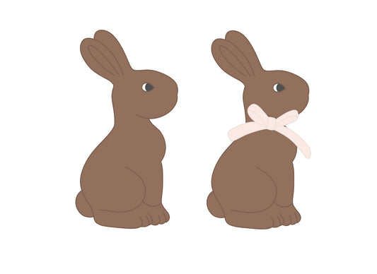 Chocolate Bunny or Chocolate Bunny with Bow Cookie Cutters