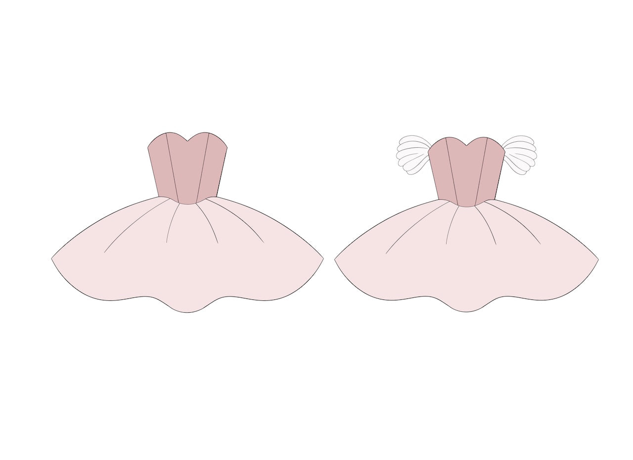 Tutu 2 with or without Ruffles Cookie Cutters