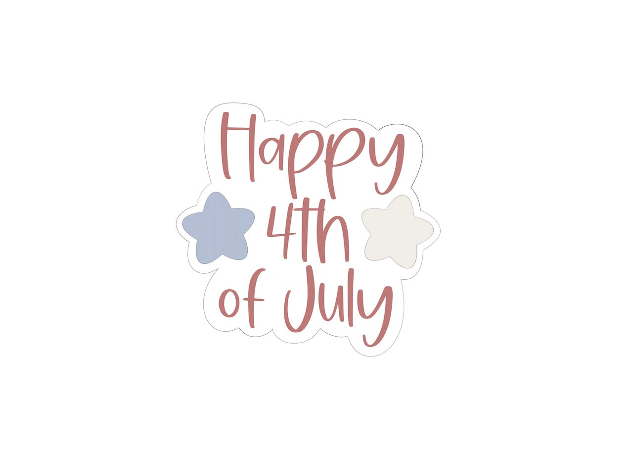 Happy 4th of July Plaque Cookie Cutter