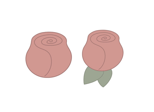 Simple Rose with or without Leaves Cookie Cutters