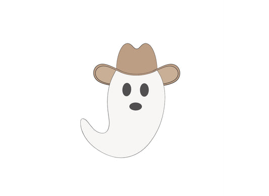Ghost with Cowboy Hat Cookie Cutter