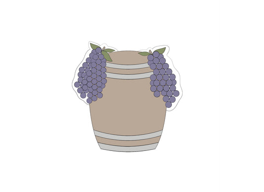 Wine Barrel with Grapes Cookie Cutter