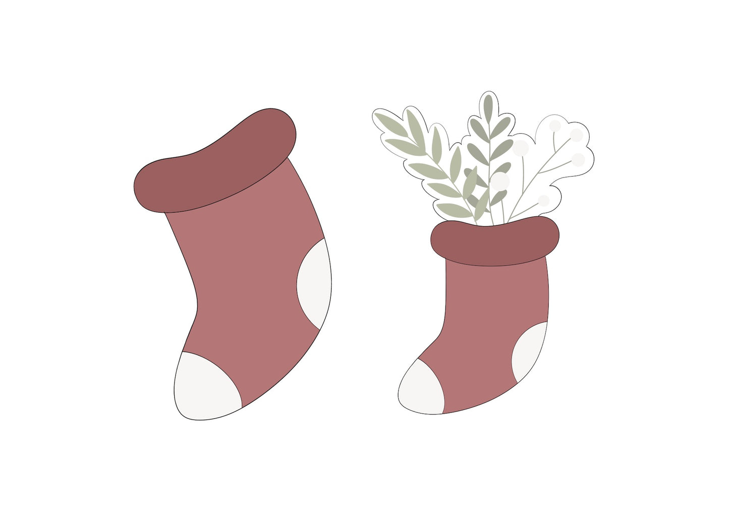 Stocking 3 with or without Greenery Cookie Cutters