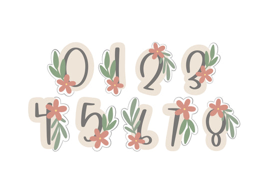 Floral Numbers 0-5, 6/9, 7-8 Cookie Cutters