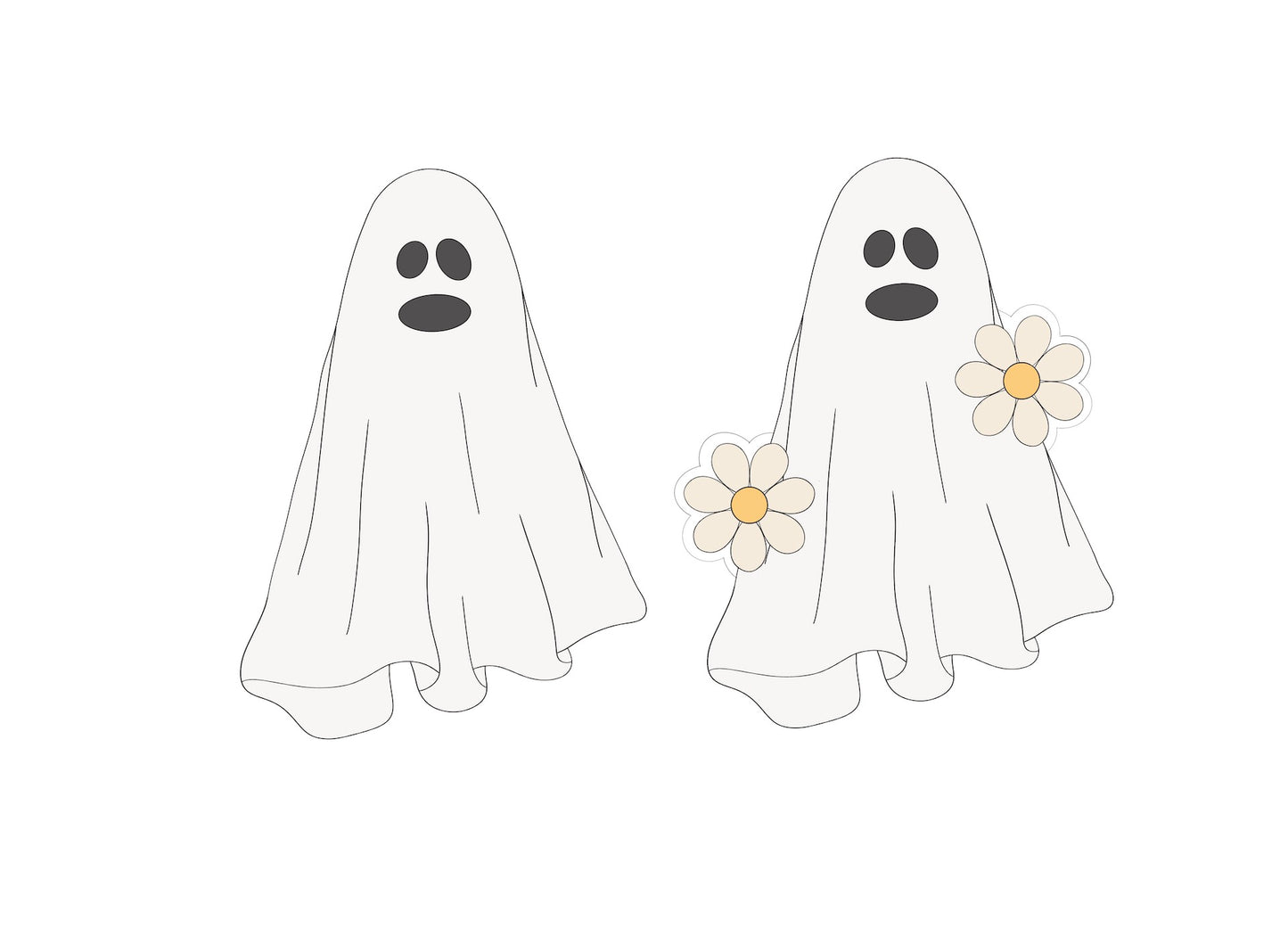 Sheet Ghost with or without Daisies Cookie Cutters