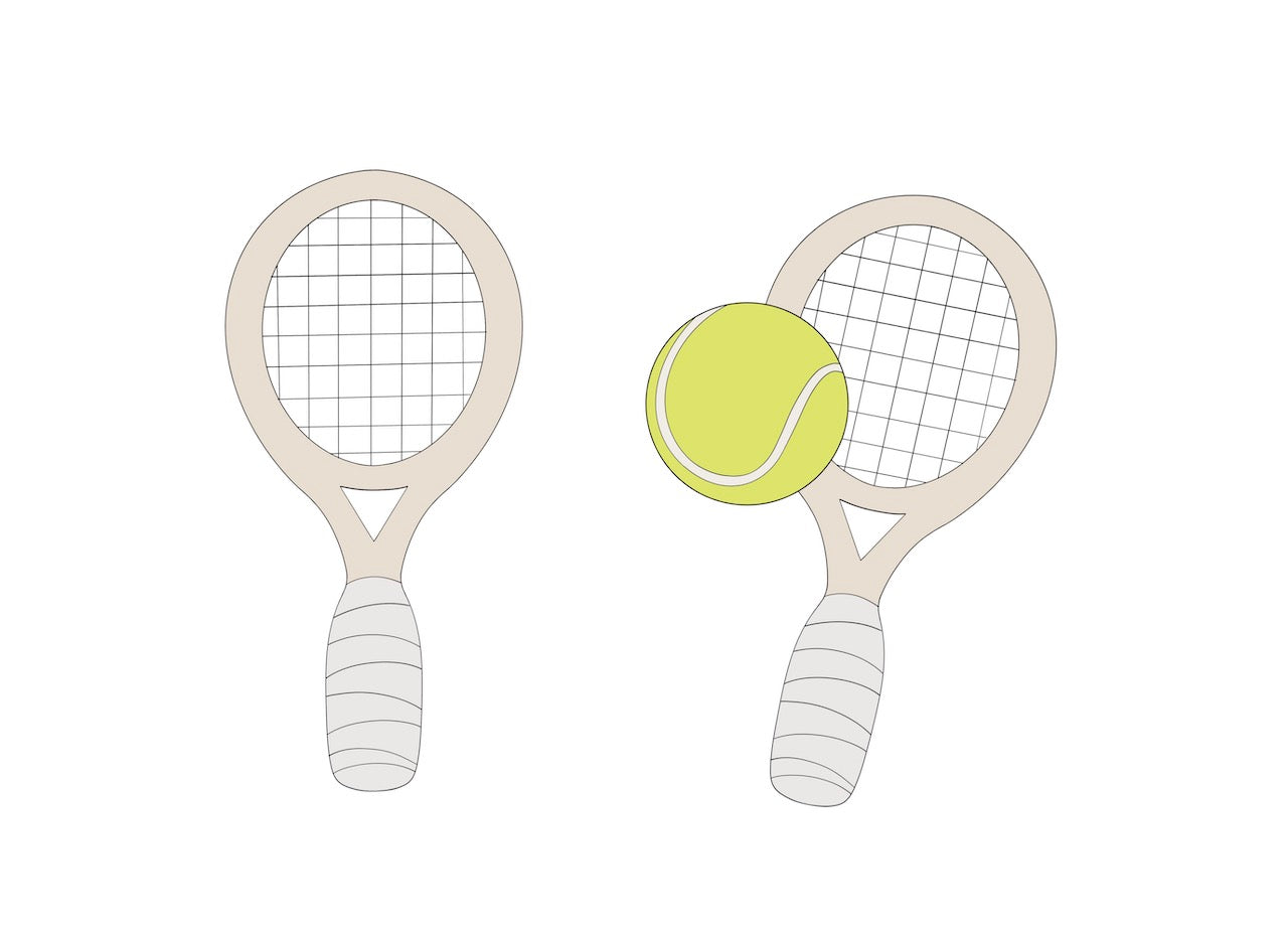 Tennis Racket with or without Ball Cookie Cutters