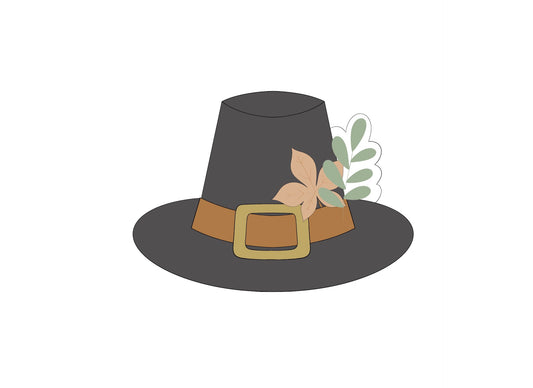 Pilgrim Hat with Greenery Cookie Cutter