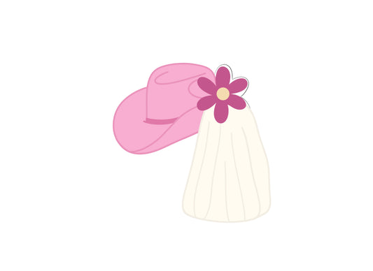 Cowgirl Hat with Veil Cookie Cutter
