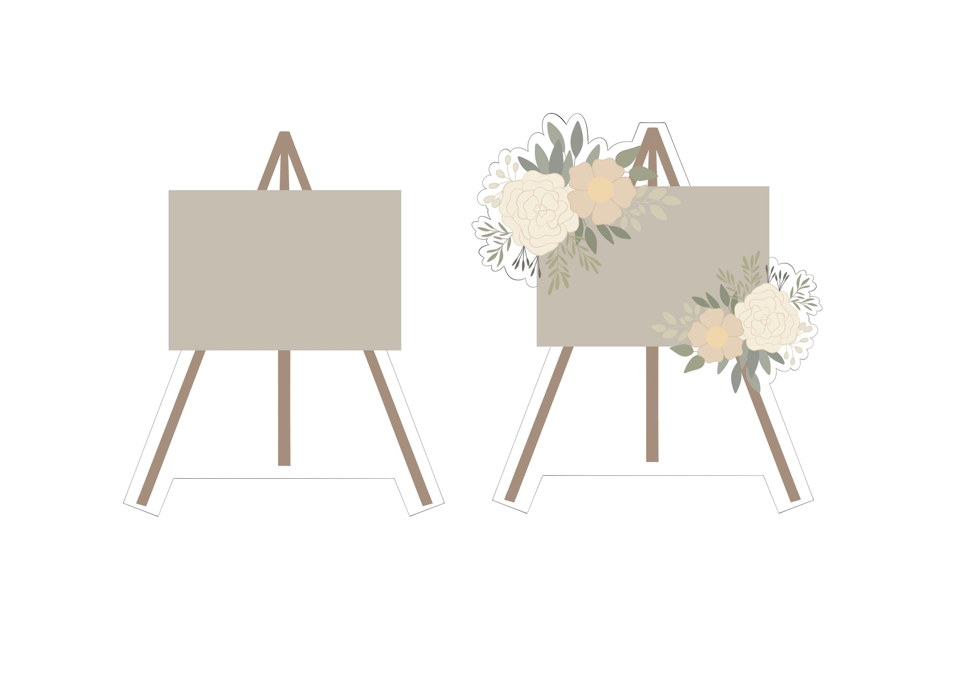 Sign Easel with or without Florals Cookie Cutters – Maisonscustomcutters