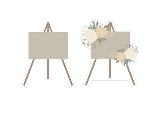 Sign Easel with or without Florals Cookie Cutters
