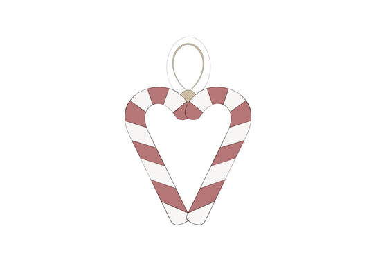 Candy Cane Heart Ornament Cookie Cutter