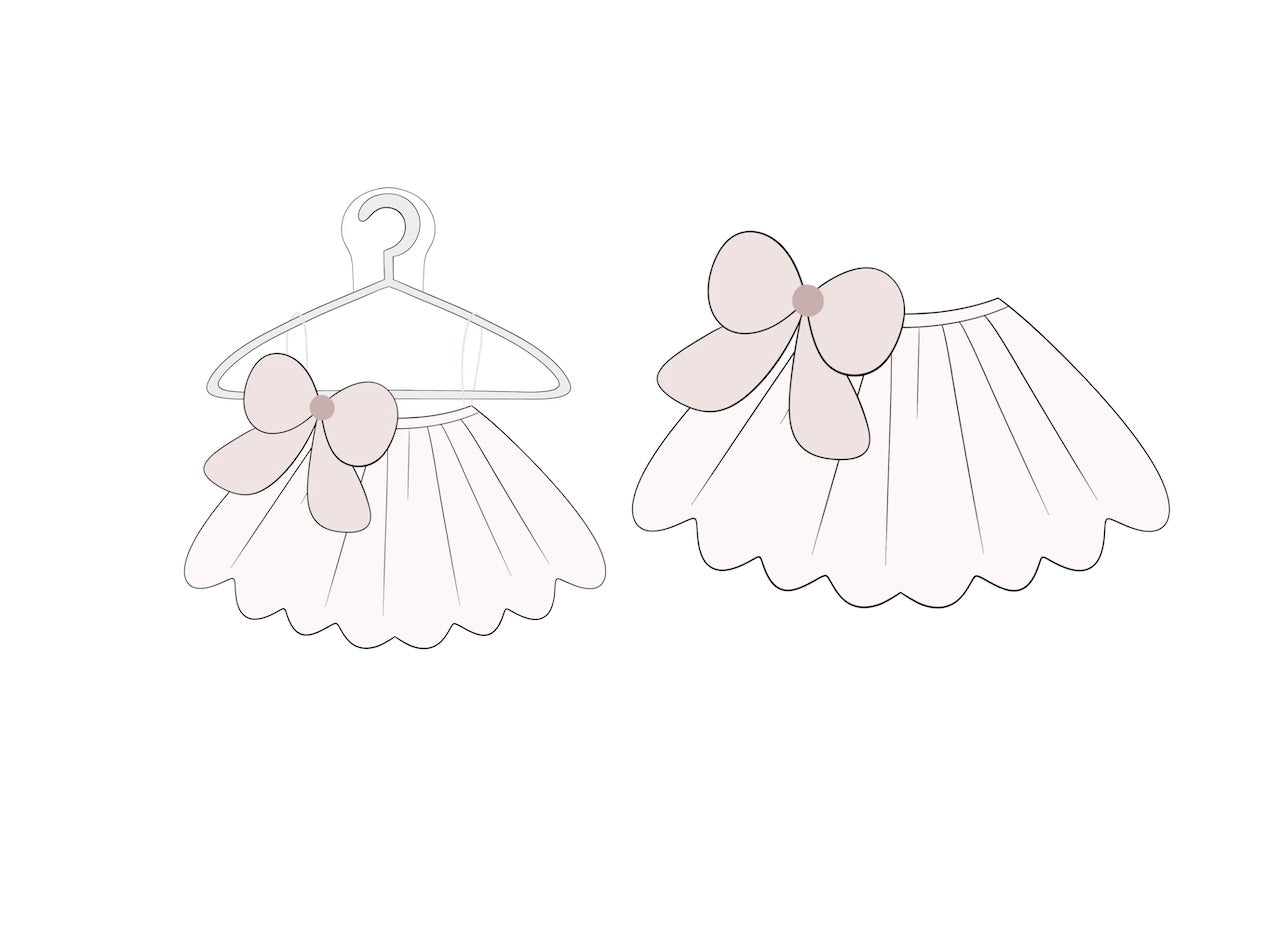 Ballerina Ruffle Skirt with or without Hanger Cookie Cutters