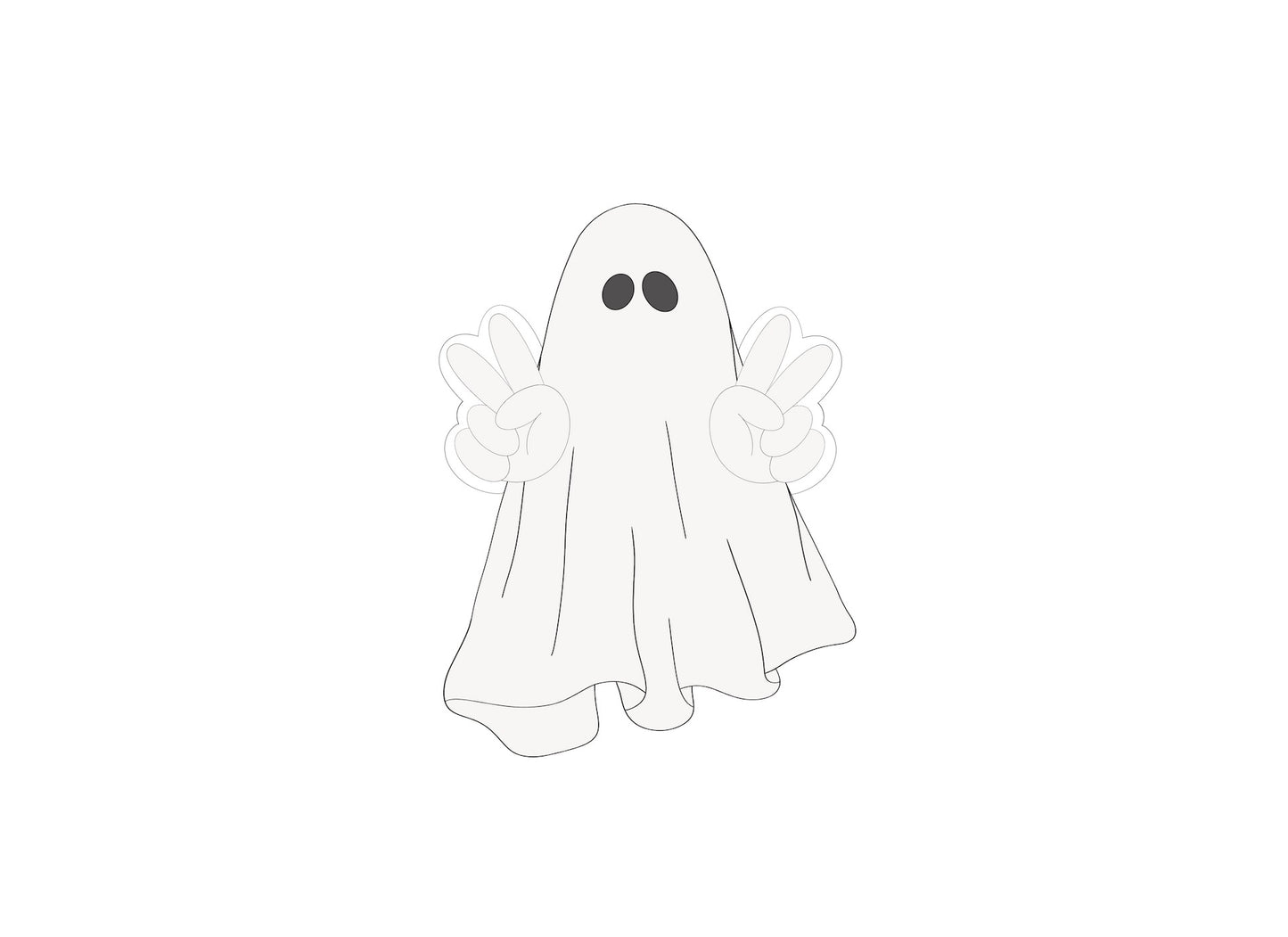 Sheet Ghost with Peace Signs Cookie Cutter