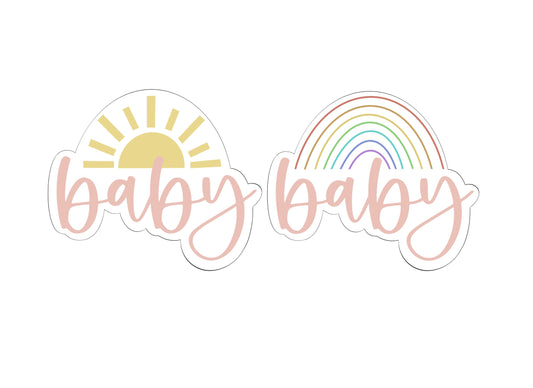 Baby Font with Sun/Rainbow Cookie Cutter