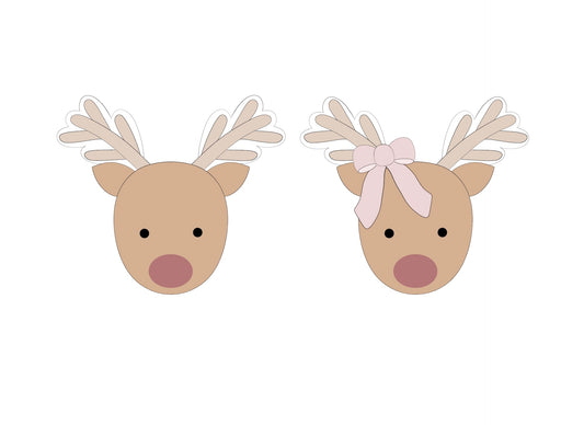 Reindeer 2 with or without Bow Cookie Cutters
