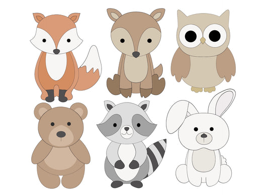 Woodland Animals, Fox, Deer, Owl, Bear, Raccoon, or Bunny Cookie Cutters