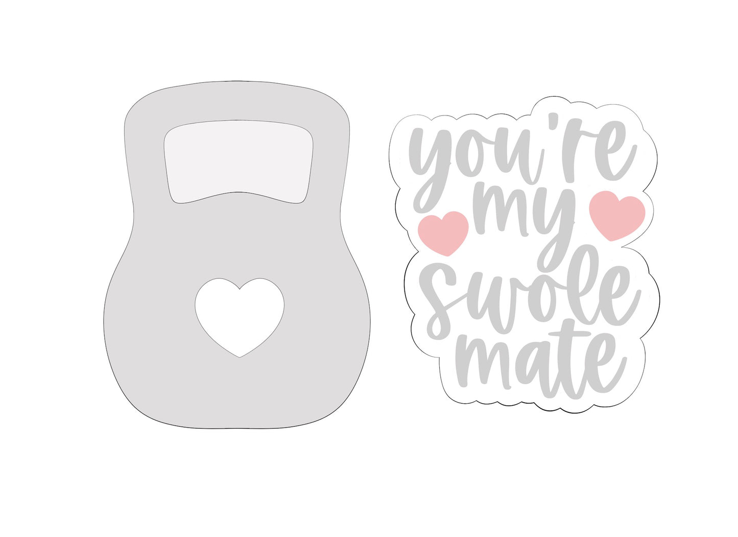 You're My Swole Mate Valentine's Set Cookie Cutters