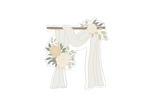 Wedding Drapery Arch with Florals Cookie Cutter