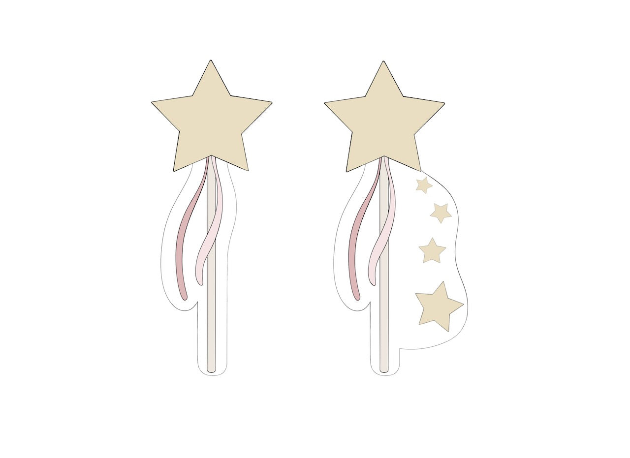 Skinny Star Wand with or without Stars Cookie Cutters