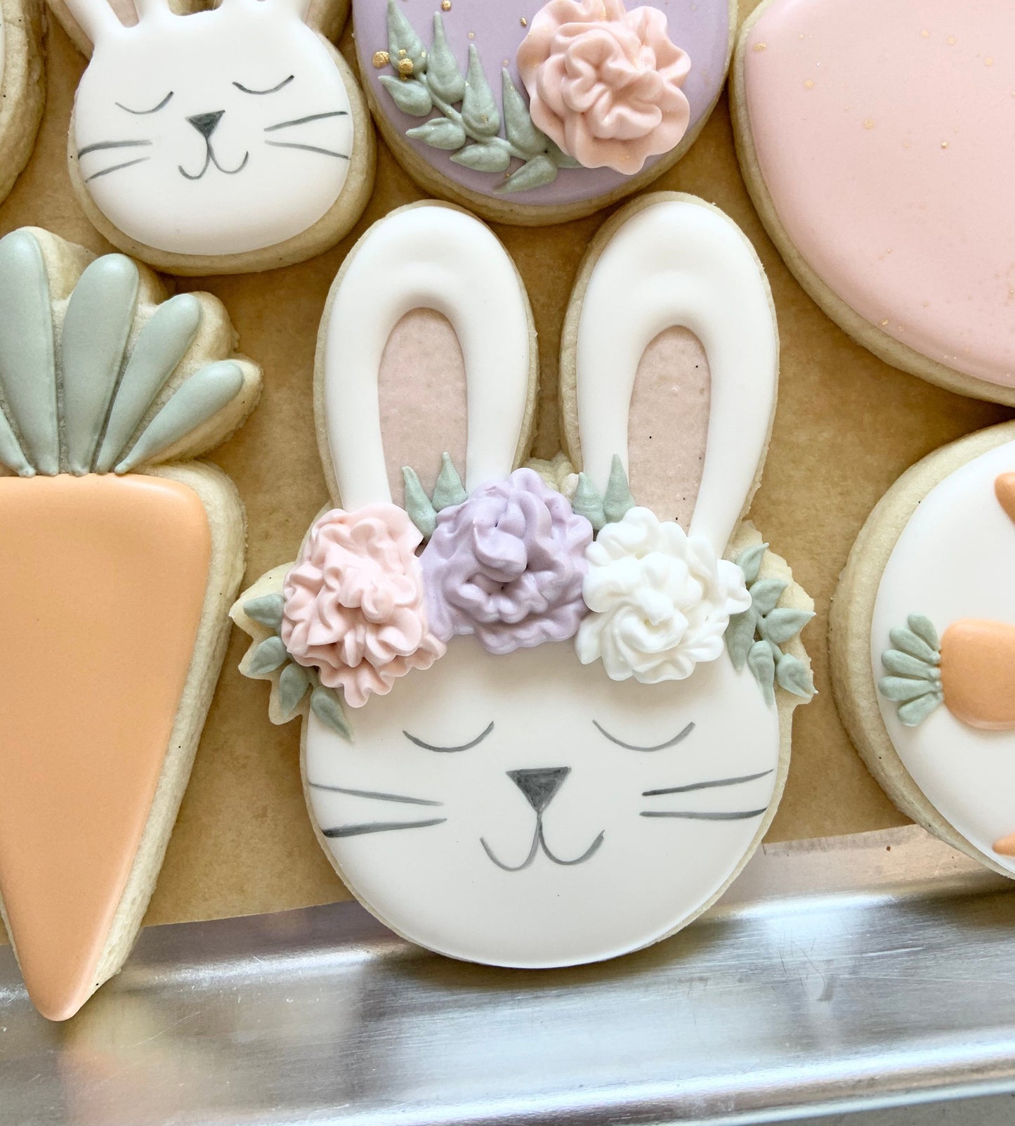 Bunny Head with or without Flowers Cookie Cutters