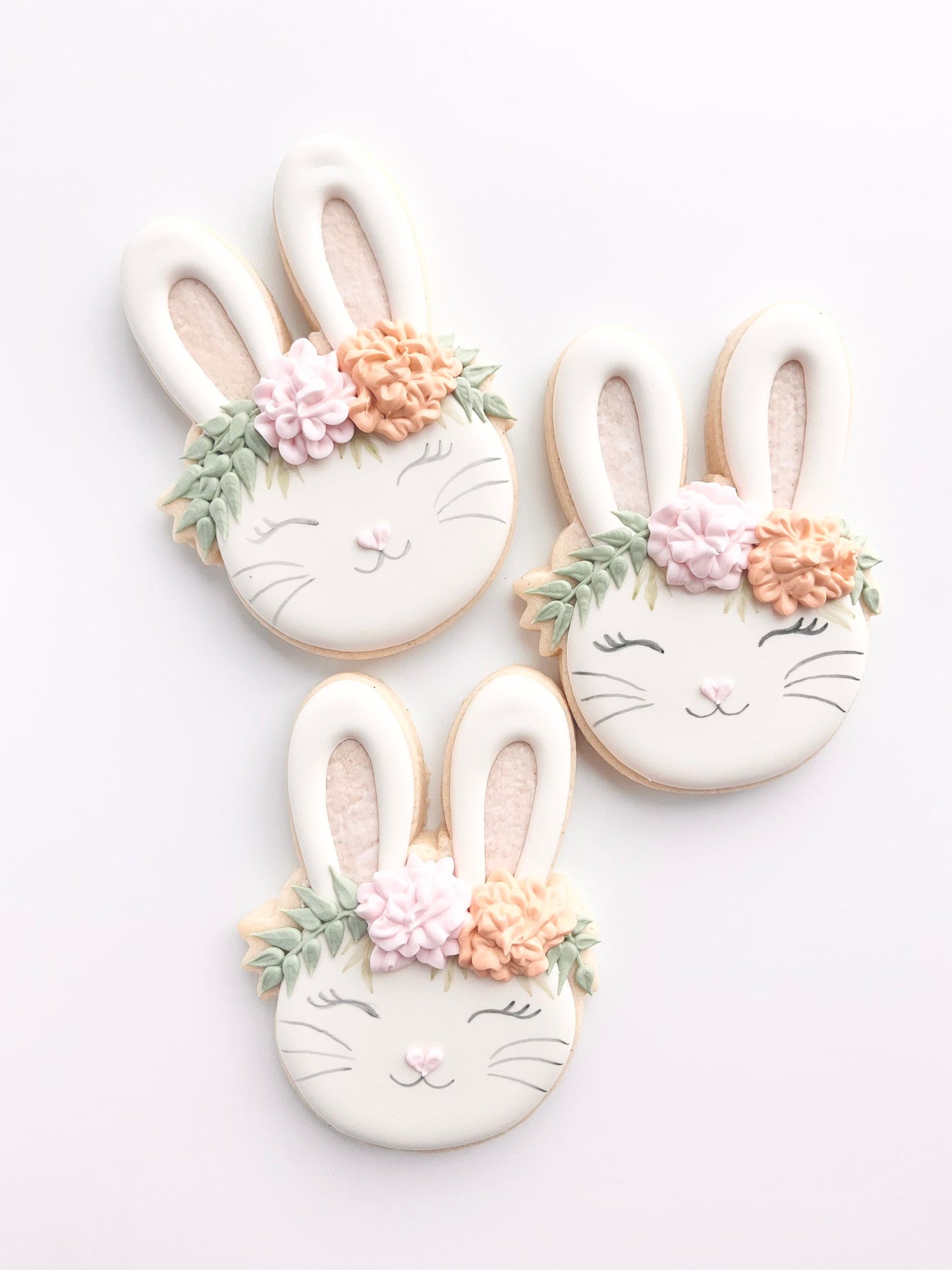 Bunny Head with or without Flowers Cookie Cutters