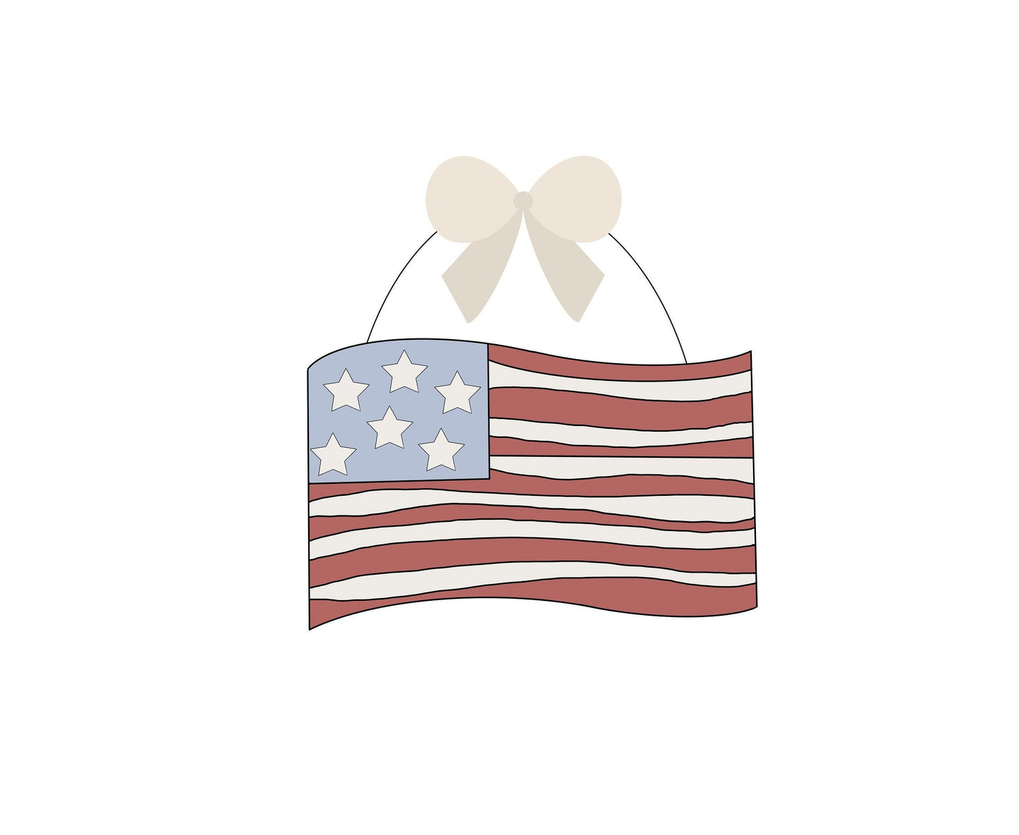 American Flag Banner Cookie Cutter