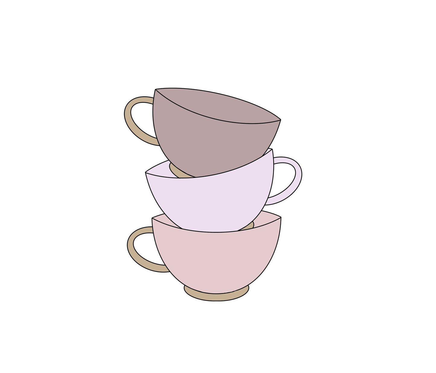 Stack of Teacups Cookie Cutter