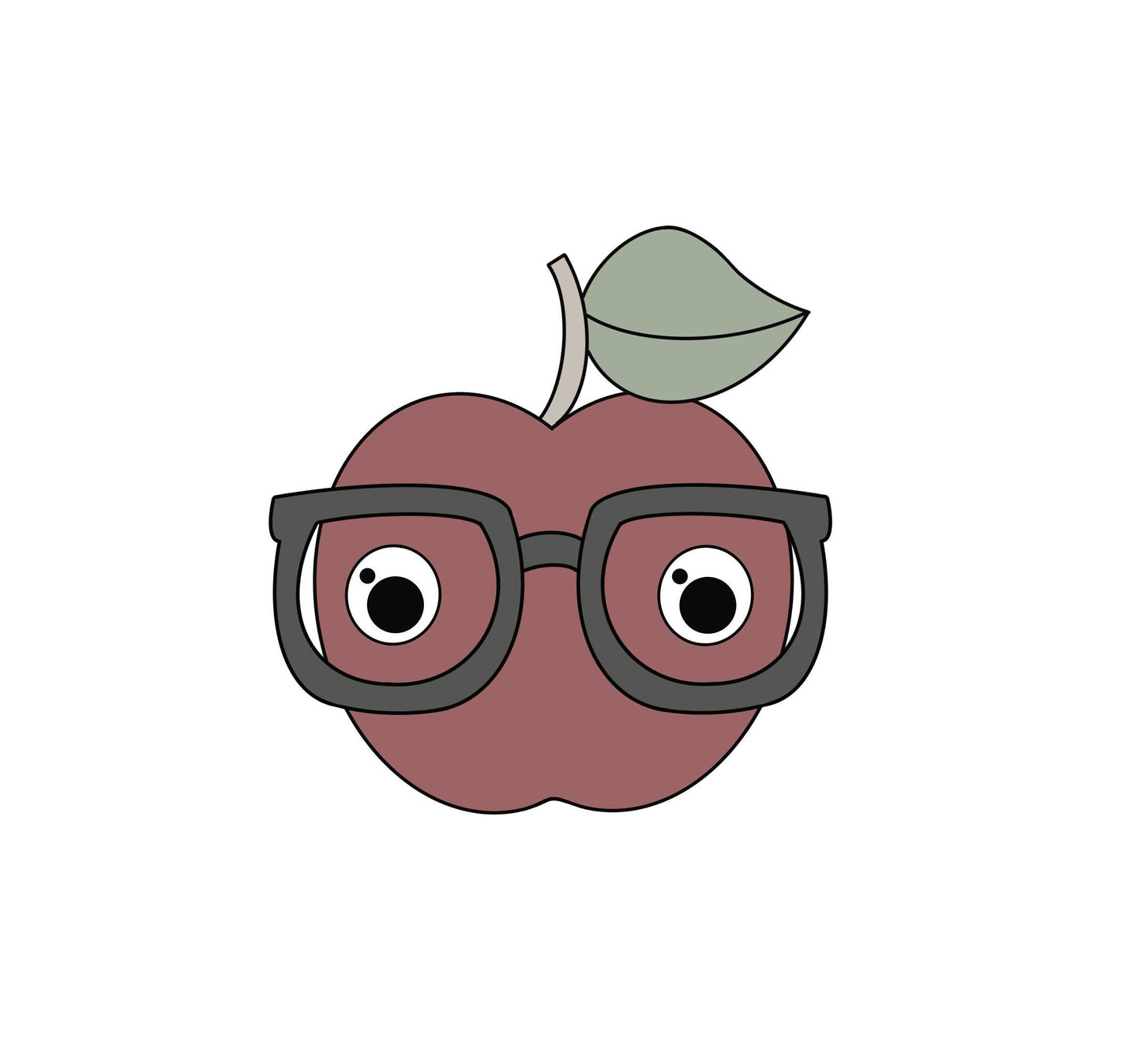 Nerdy Apple with Glasses Cookie Cutter