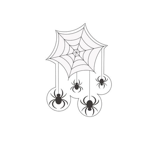 Spider Web with Hanging Spiders Cookie Cutter