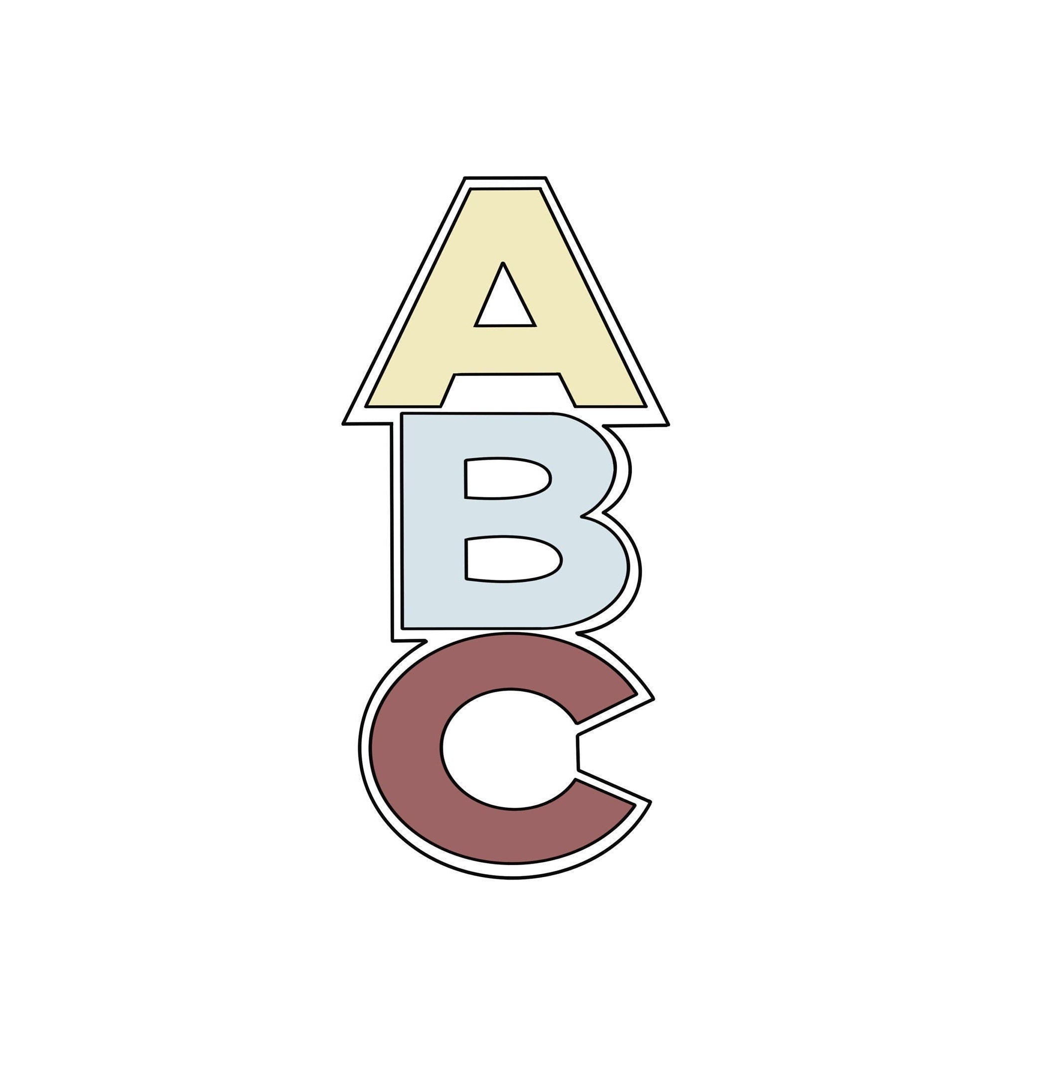 ABC 2 Cookie Cutter – Maisonscustomcutters