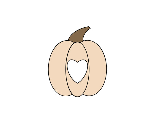 Pumpkin with Heart cut out Cookie Cutter