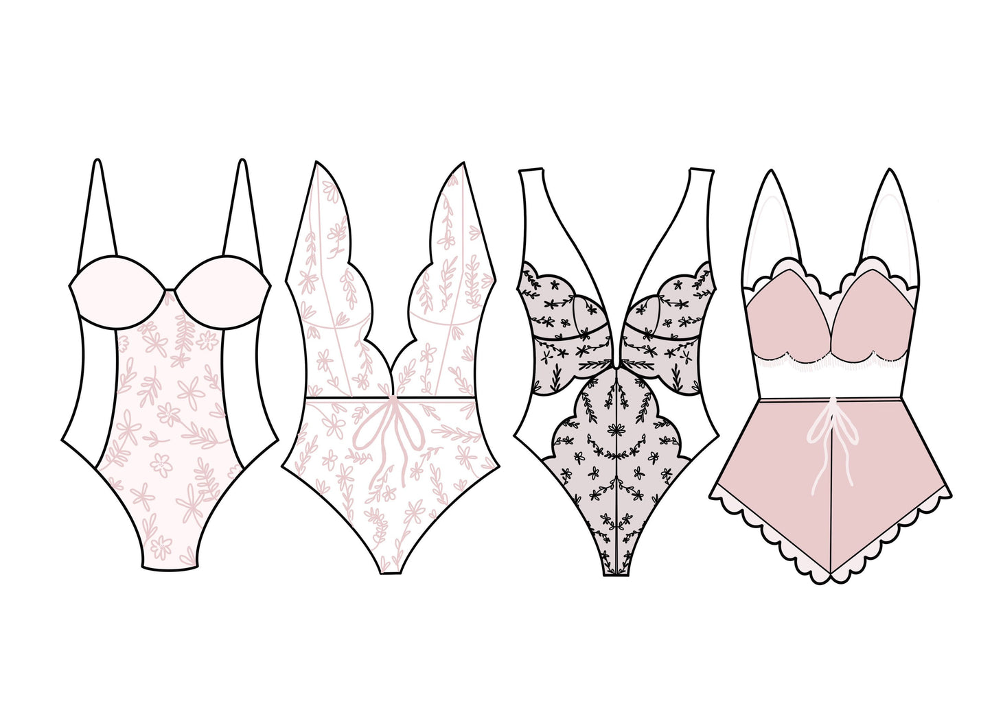 Lingerie Bodysuits 1, 2, 3, or Jammies Cookie Cutters