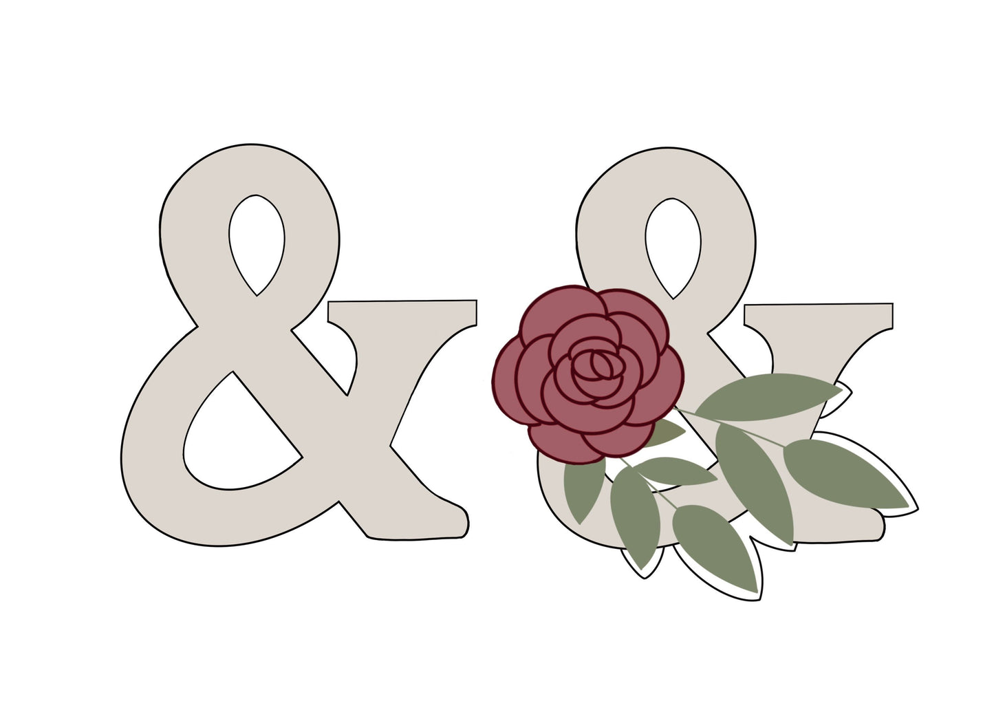 Ampersand with or without Florals Cookie Cutters
