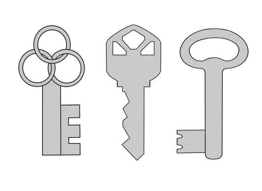 Keys 1, 2, or 3 Cookie Cutters