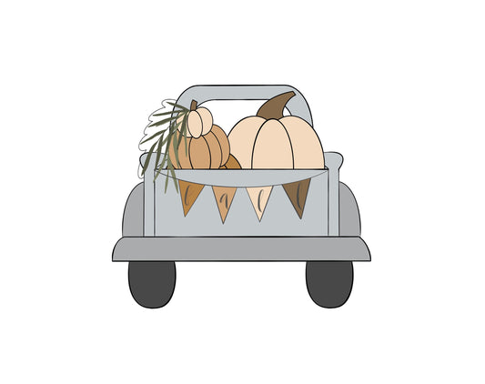 Truck Bed with Pumpkins Cookie Cutter