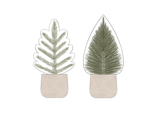 Potted Winter Trees 1 or 2 Cookie Cutters