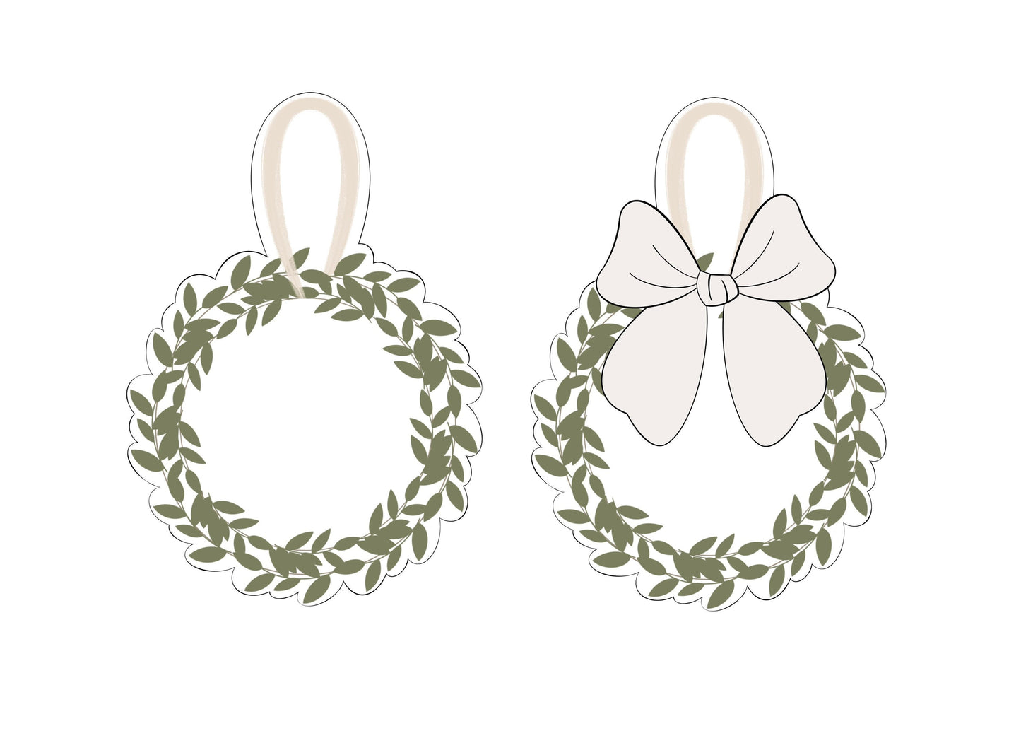 Hanging Wreath or without Bow Cookie Cutters