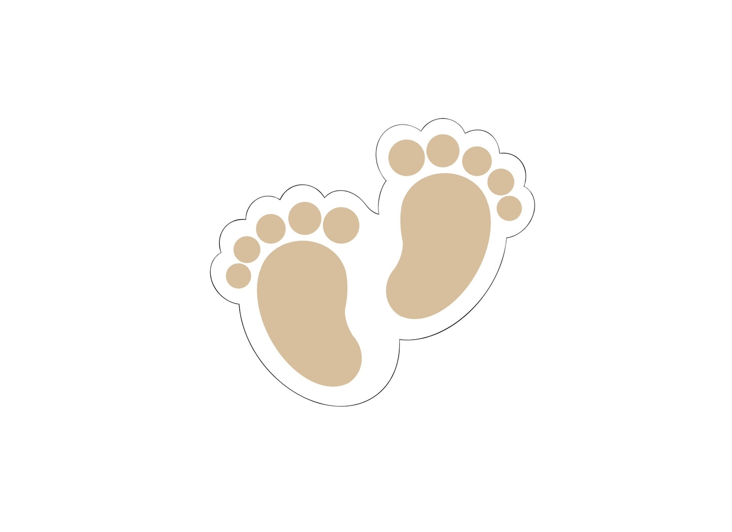 baby feet outline left and right