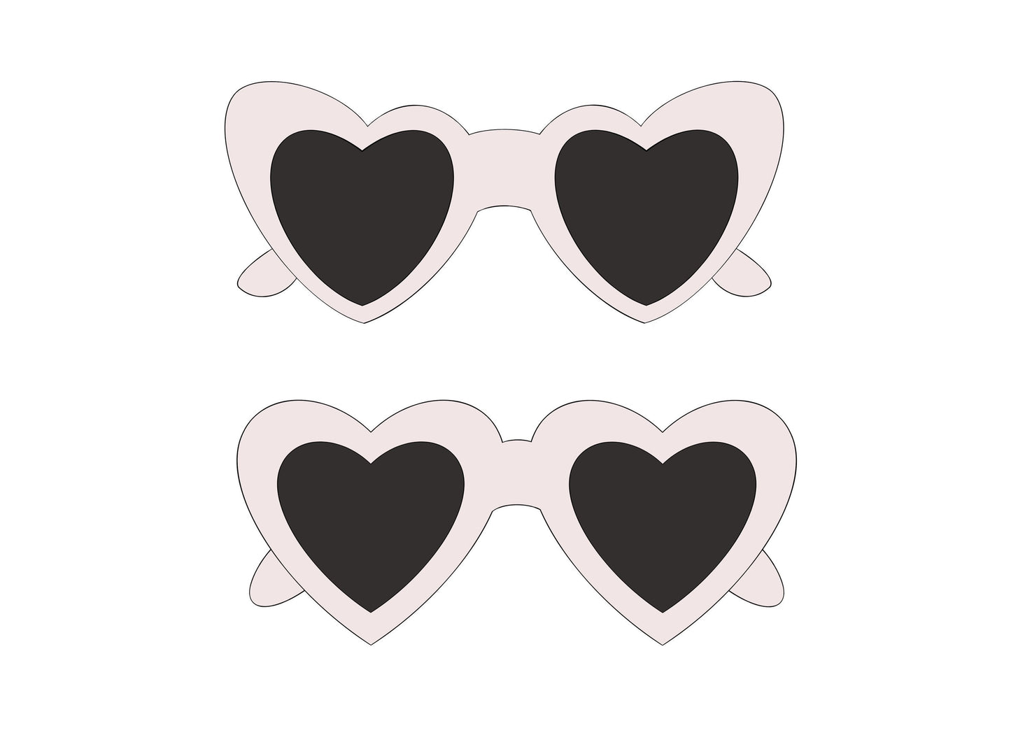 Heart Sunglasses 1 or 2 Cookie Cutters