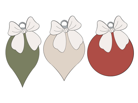 Ornaments 1, 2, or 3 with Bows Cookie Cutters