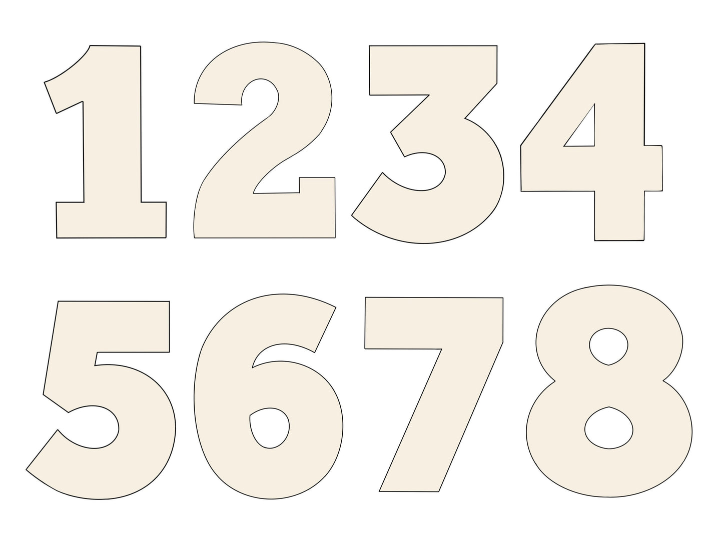 Basic Numbers 1-9 Cookie Cutters