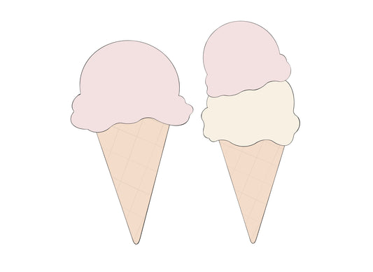 Single or Double Scoop Cone Cookie Cutters