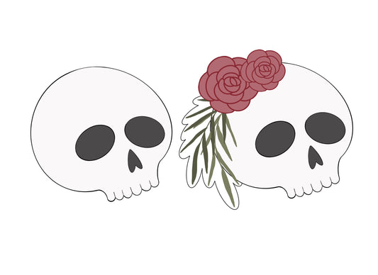 Skull 2 with or without Florals Cookie Cutters