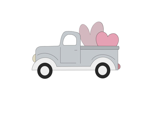 Truck with Hearts Cookie Cutter