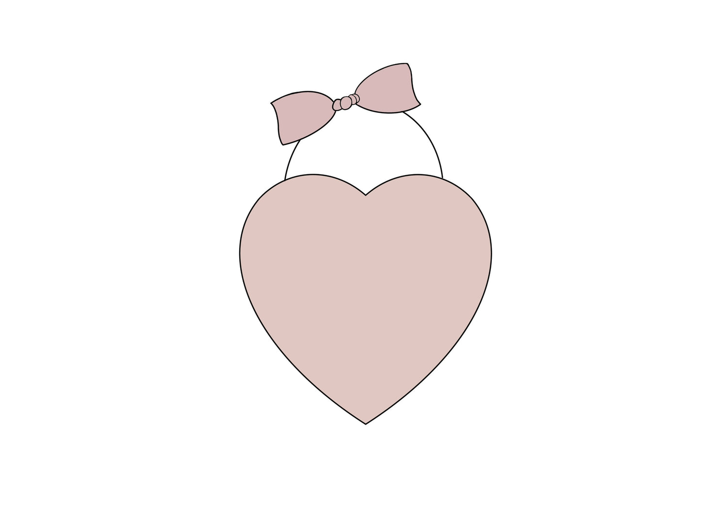 Heart Banner with Bow Cookie Cutter