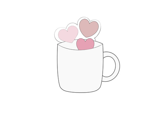 Mug with Hearts Cookie Cutter