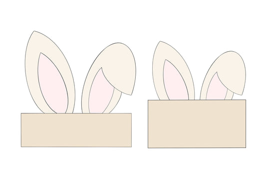 Bunny Ear Plaque skinny banner or Bunny Ear Plaque wide banner Cookie Cutters